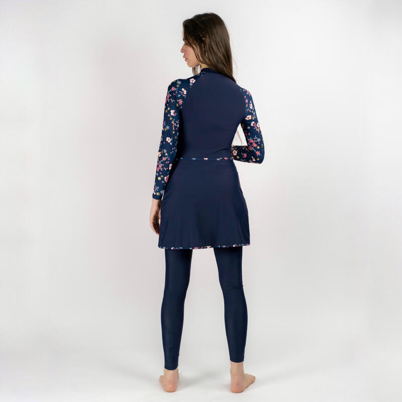 Burkini Femme Musulmane 3 Pièces - Manches Longues, Hijab Détachable, Couverture Complète - Imprimé Islamique